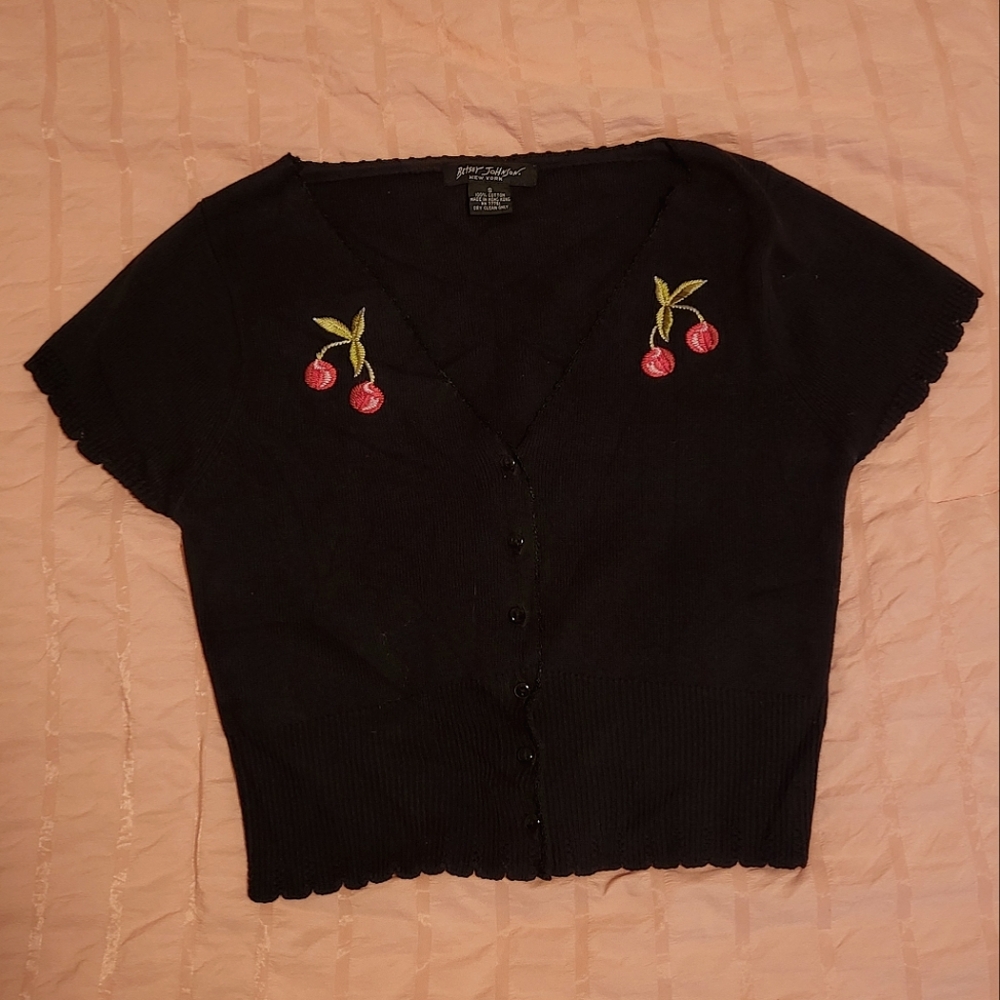 Vintage Betsey Johnson Cherry Cardigan
